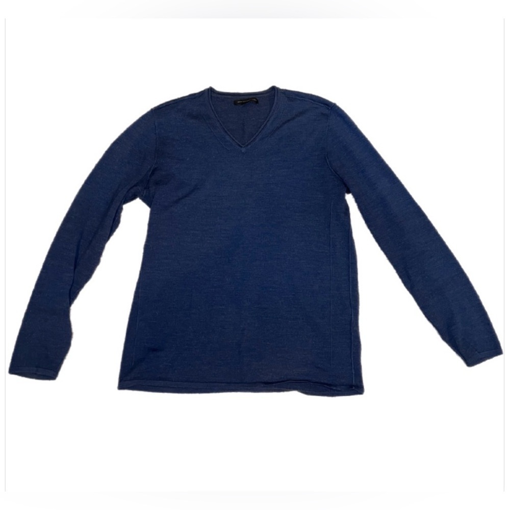 John Varvatos Men’s Blue V-Neck Sweater- Large